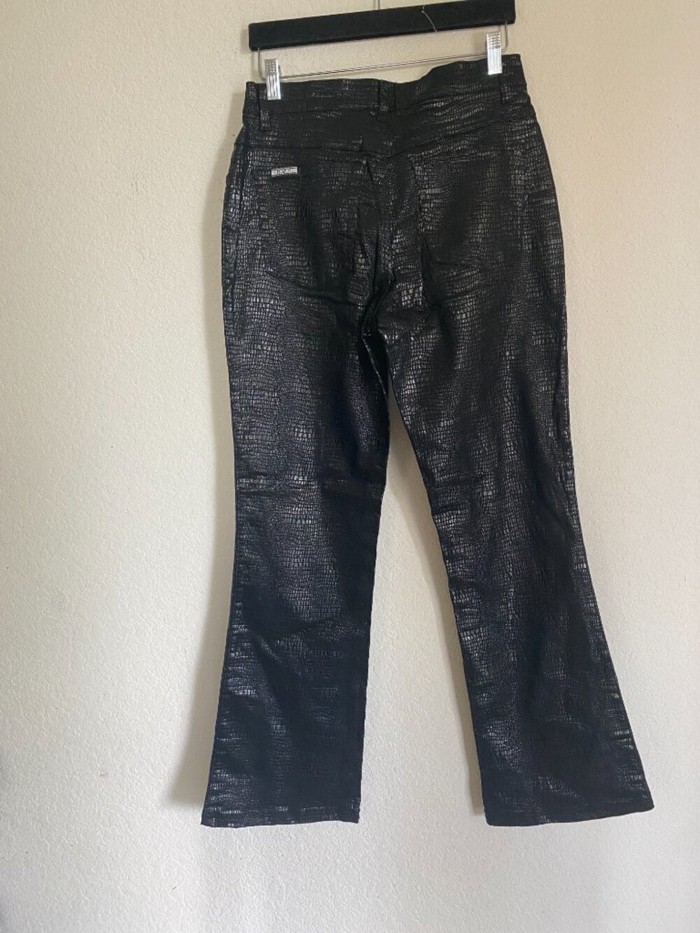 NWT R.V.T. Jeans Black Snakeskin Flare Pants 90s Y2k Excellent 13/14 - Picture 8 of 9
